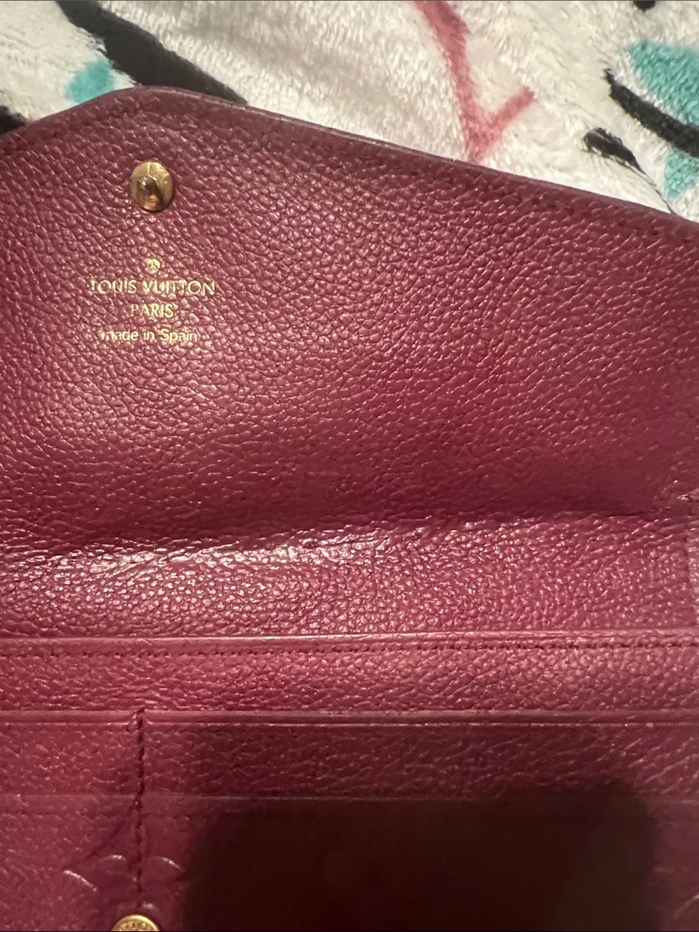 Louis Vuitton Plum Embossed Monogram Snap Continental Wallet Empriente. - Picture 7 of 8